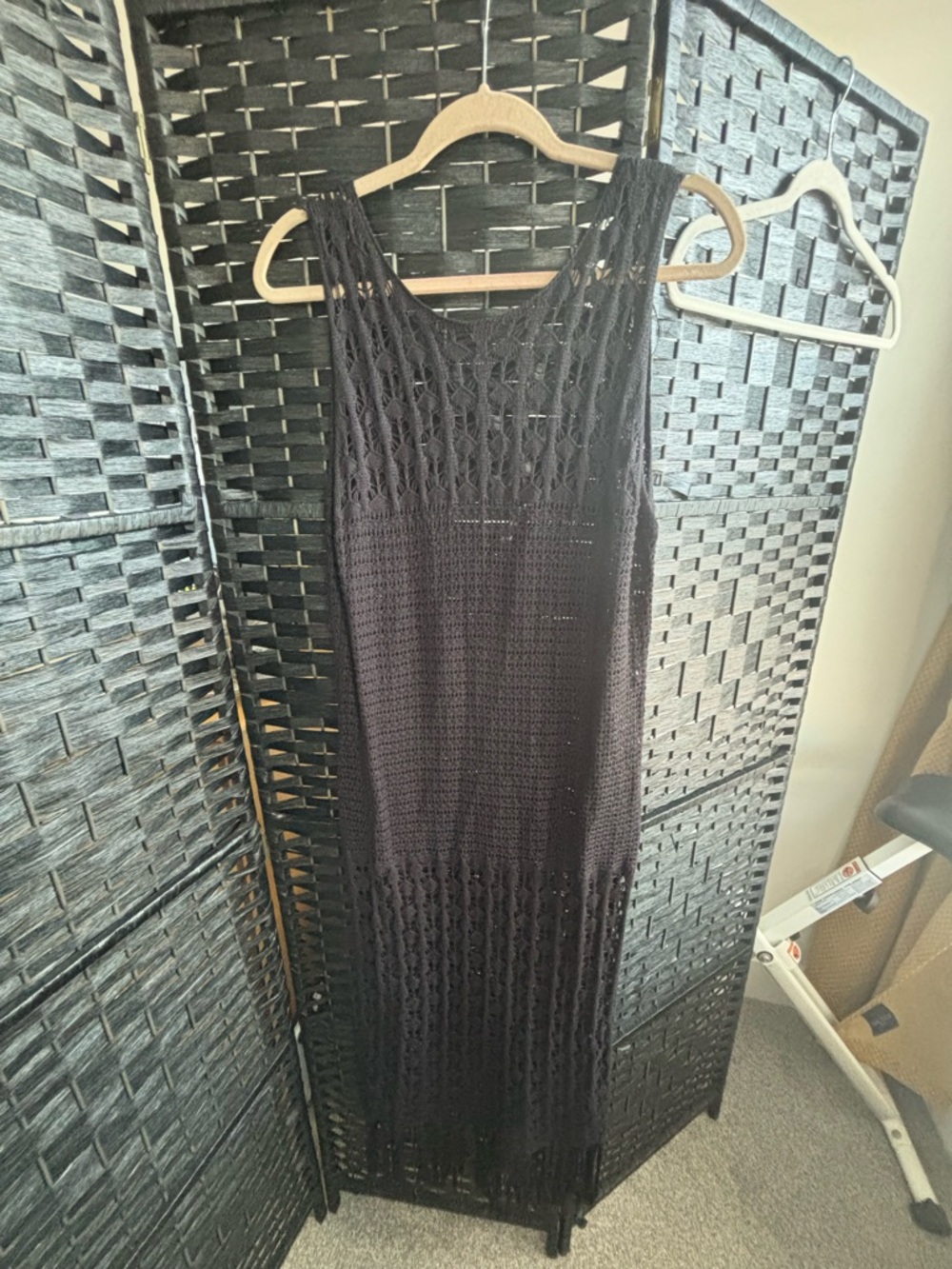 Zara Black Crochet Maxi Dress